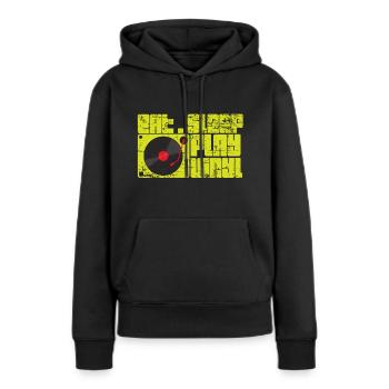 Platine Vinyle Cadeau - Sweat à capuche Premium bio Femme - noir - Devant - Julia (174cm)
