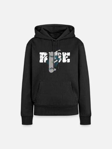 Skateboard - Frauen Premium Bio Hoodie - Schwarz