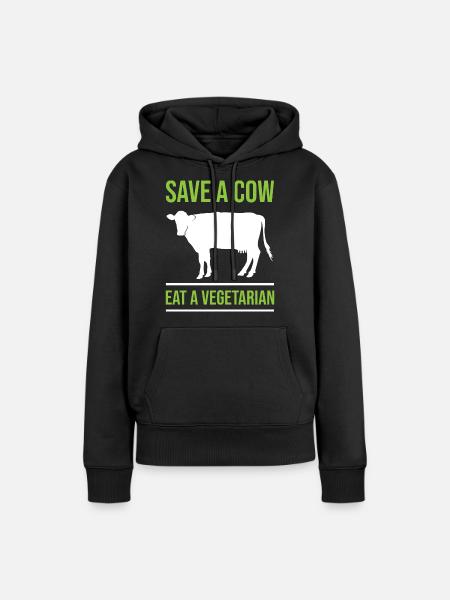 Cow cows gift agriculture beef animal farmer - Women’s Premium Organic Hoodie - black
