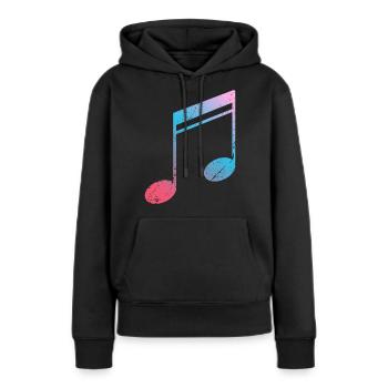 Note de musique - Sweat à capuche Premium bio Femme - noir - Devant - Julia (174cm)