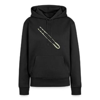 Pinces à griller - Sweat à capuche Premium bio Femme - noir - Devant - Julia (174cm)