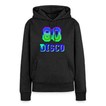 Discothèque des années 80 - Sweat à capuche Premium bio Femme - noir - Devant - Julia (174cm)
