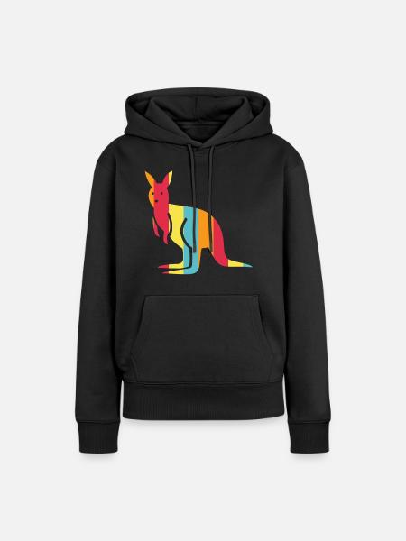 Kangaroo - Frauen Premium Bio Hoodie - Schwarz