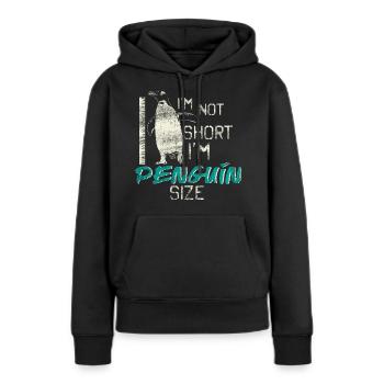 manchot - Sweat à capuche Premium bio Femme - noir - Devant - Julia (174cm)