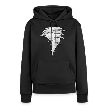 Tornade - Sweat à capuche Premium bio Femme - noir - Devant - Julia (174cm)