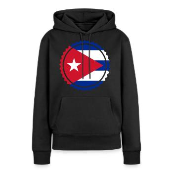 Cuba Drapeau Cuba Cadeau National La Havane - Sweat à capuche Premium bio Femme - noir - Devant - Julia (174cm)