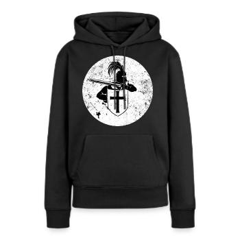 chevalier - Sweat à capuche Premium bio Femme - noir - Devant - Julia (174cm)