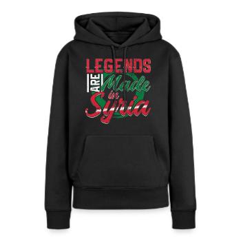 La Syrie - Sweat à capuche Premium bio Femme - noir - Devant - Julia (174cm)