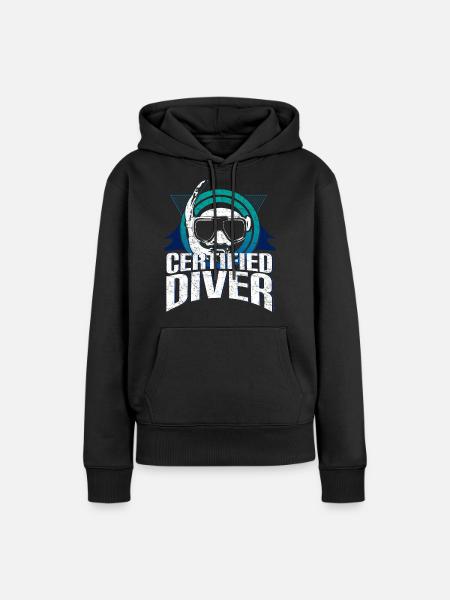 Taucher Unterwasser Geschenkidee - Frauen Premium Bio Hoodie - Schwarz