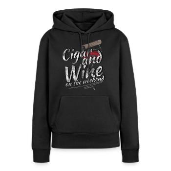 Symbole de statut de cigare - Sweat à capuche Premium bio Femme - noir - Devant - Julia (174cm)