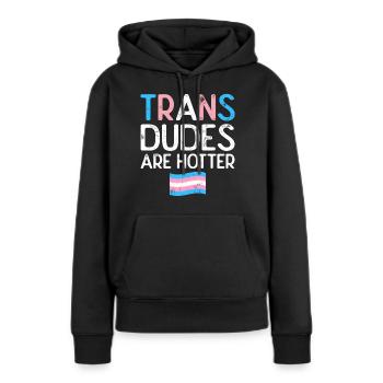 Transgender - Frauen Premium Bio Hoodie - Schwarz - Vorne - Julia (174cm)