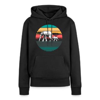 Elefant Geschenk - Frauen Premium Bio Hoodie - Schwarz - Vorne - Julia (174cm)