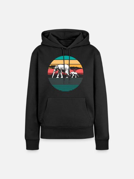 Elefant Geschenk - Frauen Premium Bio Hoodie - Schwarz