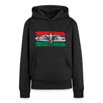 Hongrie Europe Idée de cadeaux - Sweat à capuche Premium bio Femme - noir - Devant - Julia (174cm)