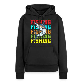 Pêcheurs Pêche Pêche Appât - Sweat à capuche Premium bio Femme - noir - Devant - Julia (174cm)