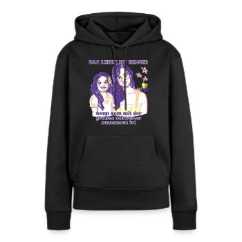 Niemals ohne Meine Große Schwester - Frauen Premium Bio Hoodie - Schwarz - Vorne - Julia (174cm)