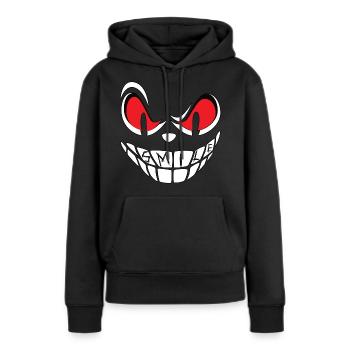 Smile Face - Frauen Premium Bio Hoodie - Schwarz - Vorne - Julia (174cm)