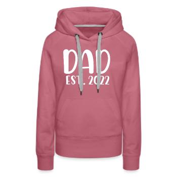 Dad est 2022 - Frauen Premium Bio Hoodie - Malve - Vorne - Isabella (175cm)