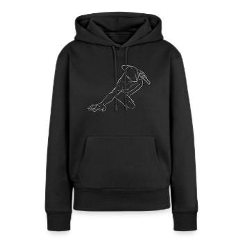Skizzenhafte Silhouetten-Entwurfszeichnung Schusswaffe - Frauen Premium Bio Hoodie - Schwarz - Vorne - Julia (174cm)