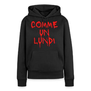COMME UN LUNDI SANGLANT - Sweat à capuche Premium bio Femme - noir - Devant - Julia (174cm)
