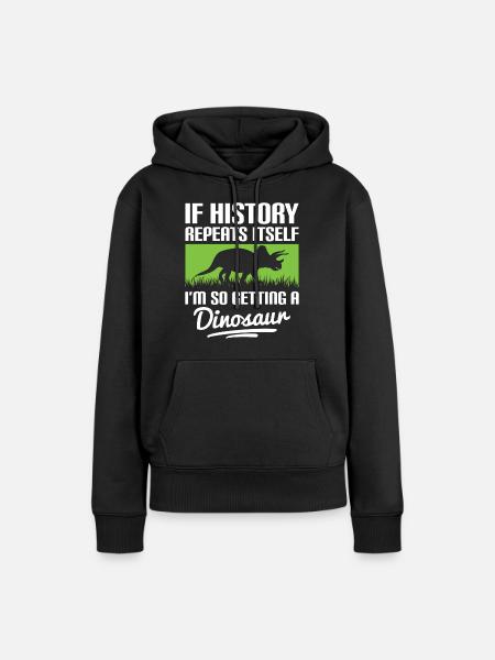 T-Rex Fleischfresser Raptor - Frauen Premium Bio Hoodie - Schwarz