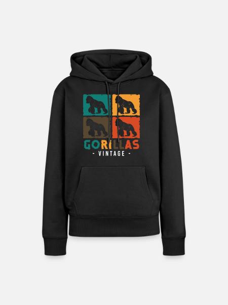 Monkey Training Silberrücken Zoo - Frauen Premium Bio Hoodie - Schwarz