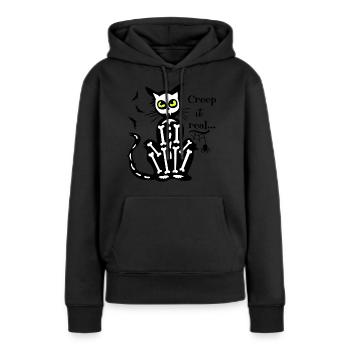 Kriechen Sie Es Echte Skelettkatze - Frauen Premium Bio Hoodie - Schwarz - Vorne - Julia (174cm)