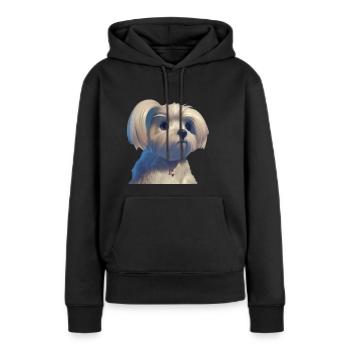 Malteser Hund - Malteser - Frauen Premium Bio Hoodie - Schwarz - Vorne - Julia (174cm)