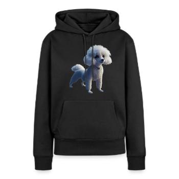 Caniche Dog - Caniche - Sweat à capuche Premium bio Femme - noir - Devant - Julia (174cm)