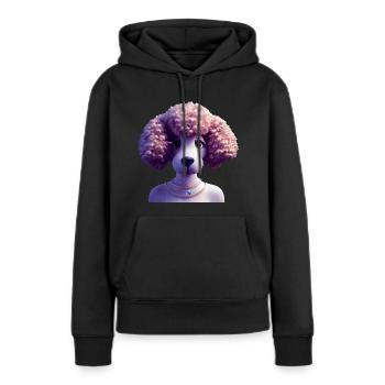 Caniche Dog - Caniche - Sweat à capuche Premium bio Femme - noir - Devant - Julia (174cm)