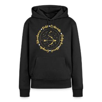 Sternzeichen Aberglaube Geburtsmonat - Frauen Premium Bio Hoodie - Schwarz - Vorne - Julia (174cm)