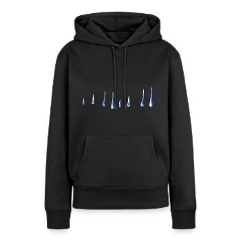 linie wassertropfen wasser - Frauen Premium Bio Hoodie - Schwarz - Vorne - Julia (174cm)