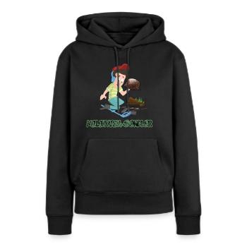 Sondeln - der Militaria-Sondler WW2 Schatzsuche - Frauen Premium Bio Hoodie - Schwarz - Vorne - Julia (174cm)