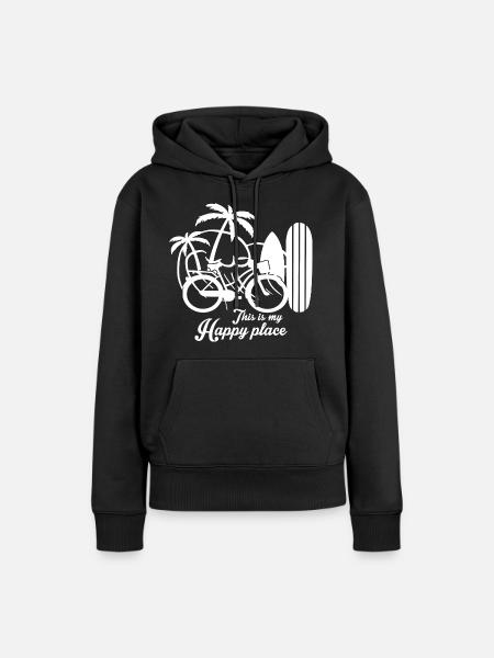 Dies ist mein glücklicher Ort - Frauen Premium Bio Hoodie - Schwarz