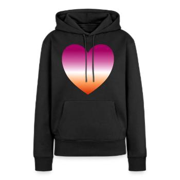 Lesbisches Herz - Frauen Premium Bio Hoodie - Schwarz - Vorne - Julia (174cm)