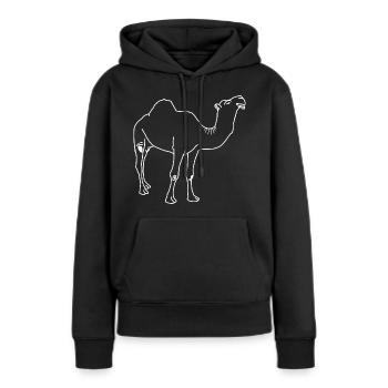 Lineart dromadaire - Sweat à capuche Premium bio Femme - noir - Devant - Julia (174cm)