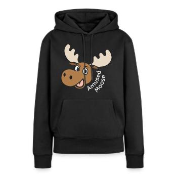Amused Moose - Women’s Premium Organic Hoodie - black - Front - Julia (174cm)