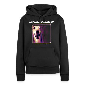 Chien Dubstep Drôle - Festival Rave Dubstep - Sweat à capuche Premium bio Femme - noir - Devant - Julia (174cm)