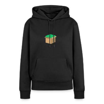 Argent carton - Sweat à capuche Premium bio Femme - noir - Devant - Julia (174cm)