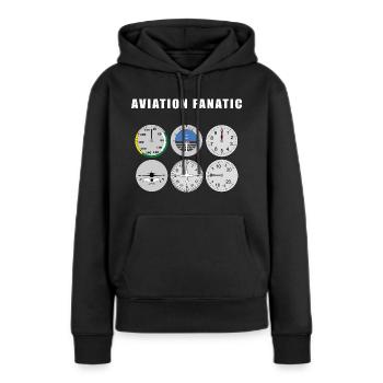 Fanatische Luftfahrt - Frauen Premium Bio Hoodie - Schwarz - Vorne - Julia (174cm)