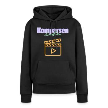 Komparse Komparsen Life Film Extras Background - Frauen Premium Bio Hoodie - Schwarz - Vorne - Julia (174cm)