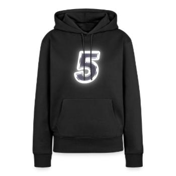5 Nombre nombre lumineux brillant - Sweat à capuche Premium bio Femme - noir - Devant - Julia (174cm)