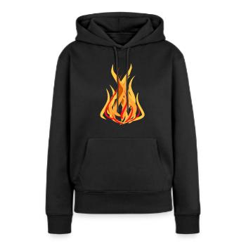 symbole de feu chaleur chaud - Sweat à capuche Premium bio Femme - noir - Devant - Julia (174cm)