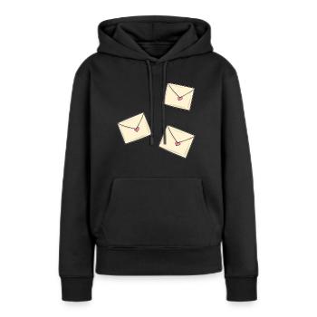 brief herz briefe muster liebe - Frauen Premium Bio Hoodie - Schwarz - Vorne - Julia (174cm)