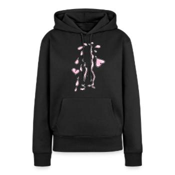 herzen rosa herz symbol liebe - Frauen Premium Bio Hoodie - Schwarz - Vorne - Julia (174cm)