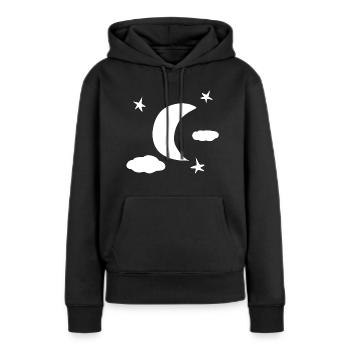 étoiles lune ciel nocturne simple - Sweat à capuche Premium bio Femme - noir - Devant - Julia (174cm)