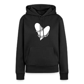 ketten gefangenes herz liebe - Frauen Premium Bio Hoodie - Schwarz - Vorne - Julia (174cm)