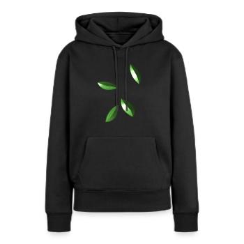 feuille motif de symbole de feuille - Sweat à capuche Premium bio Femme - noir - Devant - Julia (174cm)