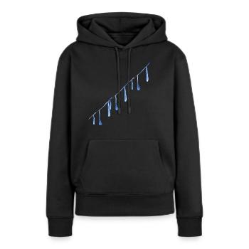 gouttes d’eau bordent l’eau - Sweat à capuche Premium bio Femme - noir - Devant - Julia (174cm)
