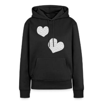 zwei rosa herzen glitzer herz - Frauen Premium Bio Hoodie - Schwarz - Vorne - Julia (174cm)